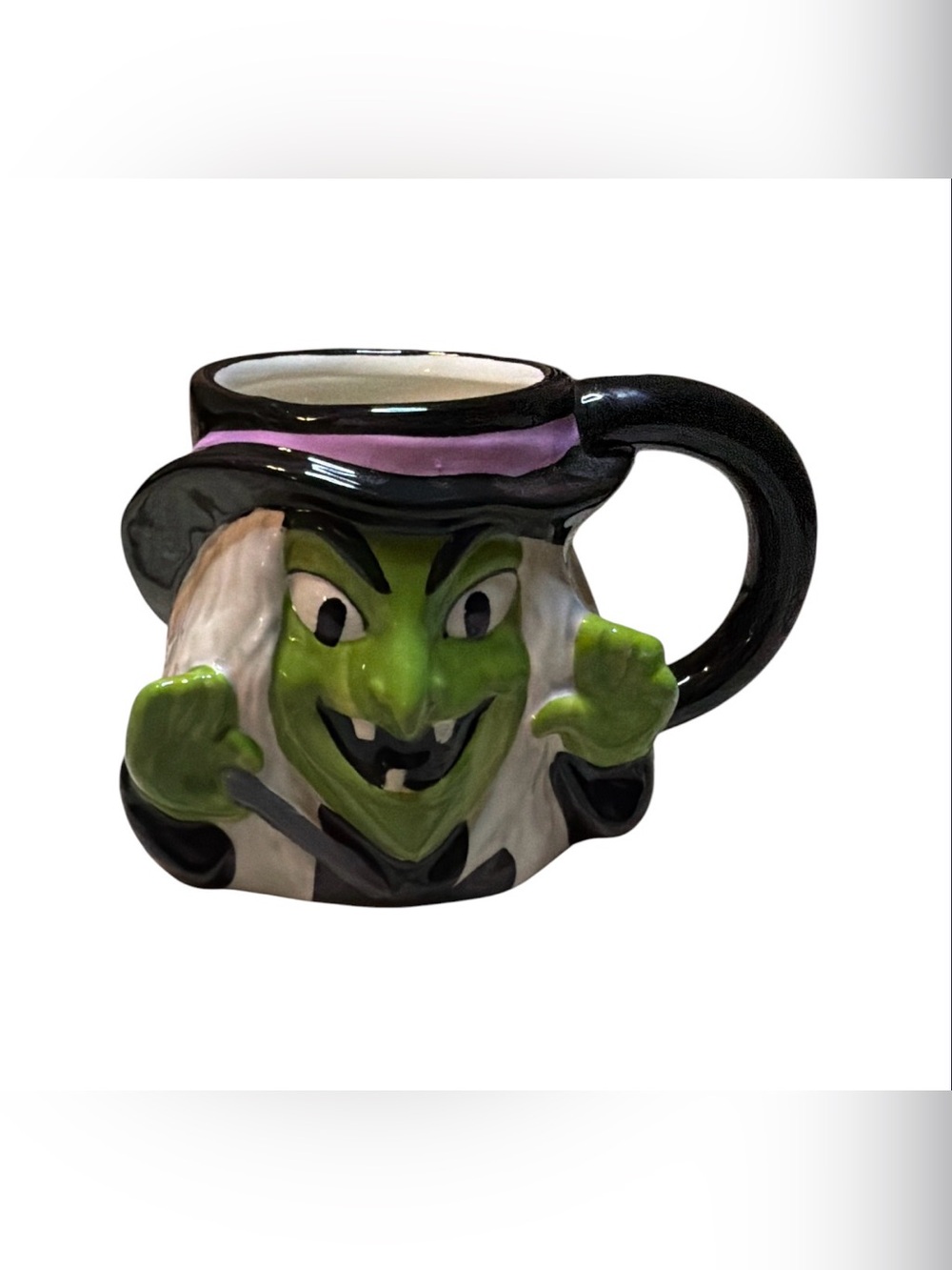 Green Witch Sculpted Ceramic Mug 15oz Halloween New